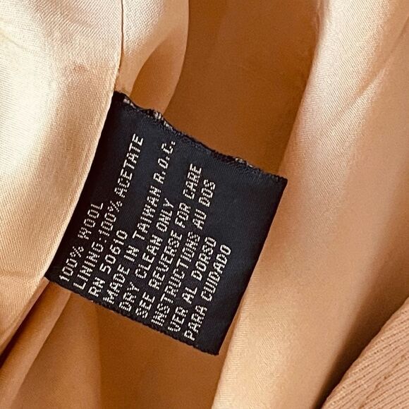 Vintage Kasper&Co. ASL Camel Single Breasted Flap Pocket Lined Wool Blazer - Picture 14 of 16